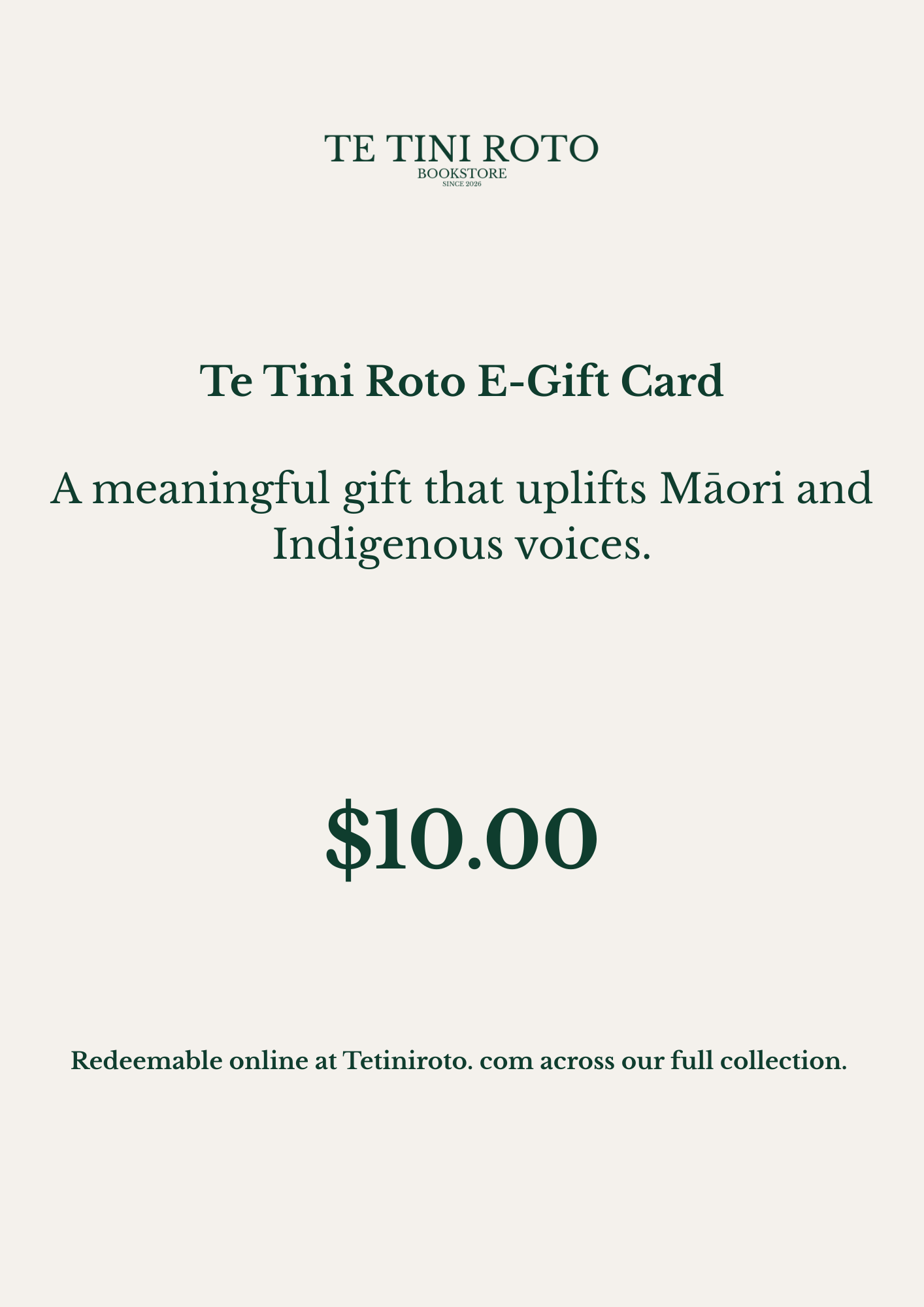 Te Tini Roto e-Gift Card